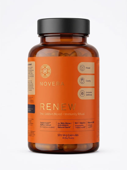 RENEW bottle by Novera — Golden Mood + Immunity Ritual, 120 veg capsules